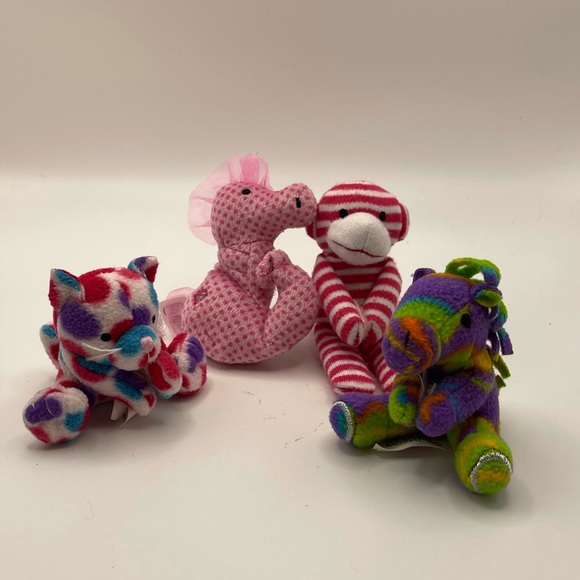 4 Whimzy Pets Mini Pink Seahorse Striped Monkey Colorful Zebra Spotted Cat - Picture 2 of 3